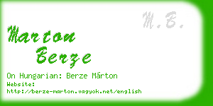 marton berze business card